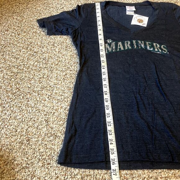NWT MLB Seattle Mariners Classic Team T-Shirt Womens Size L Baseball Tee V-Neck - Picture 8 of 8